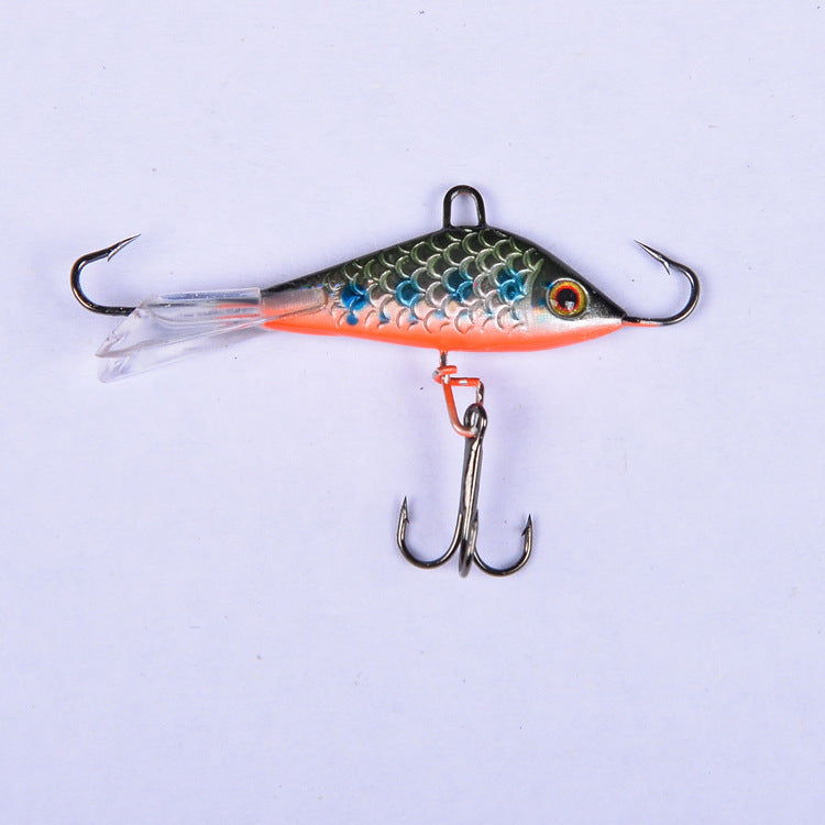 Flat balanced ice hook mini fishing lure