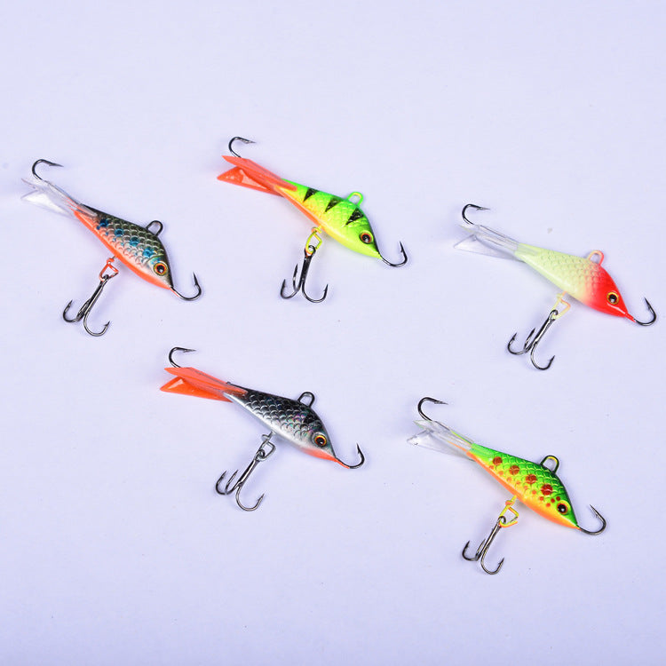 Flat balanced ice hook mini fishing lure