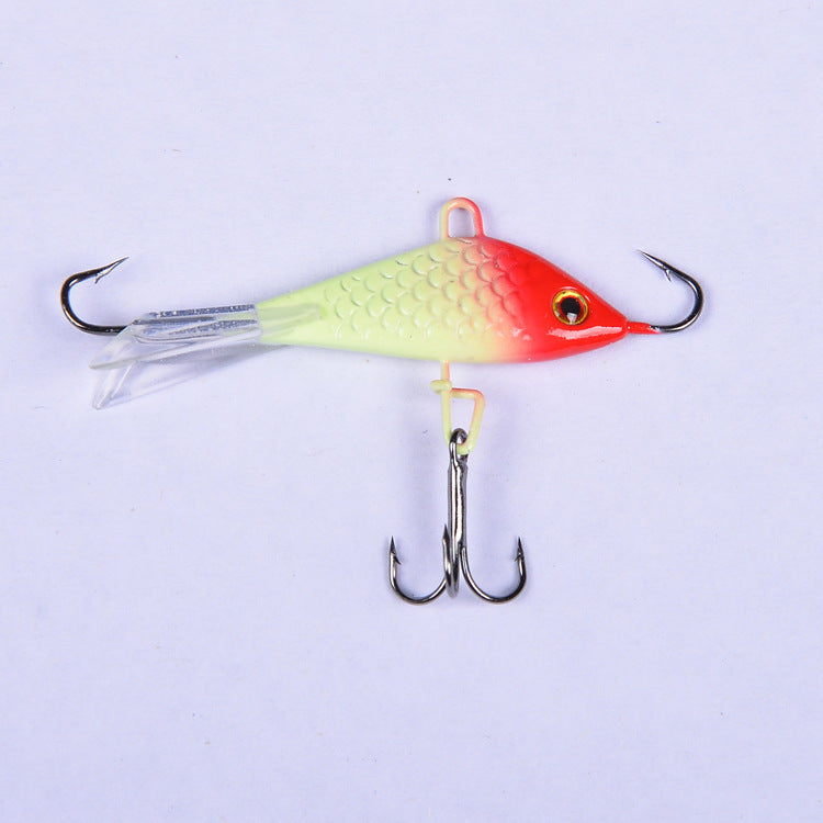 Flat balanced ice hook mini fishing lure