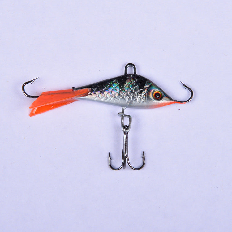 Flat balanced ice hook mini fishing lure