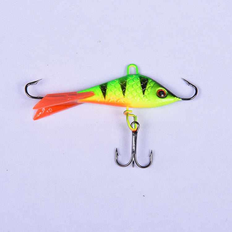 Flat balanced ice hook mini fishing lure