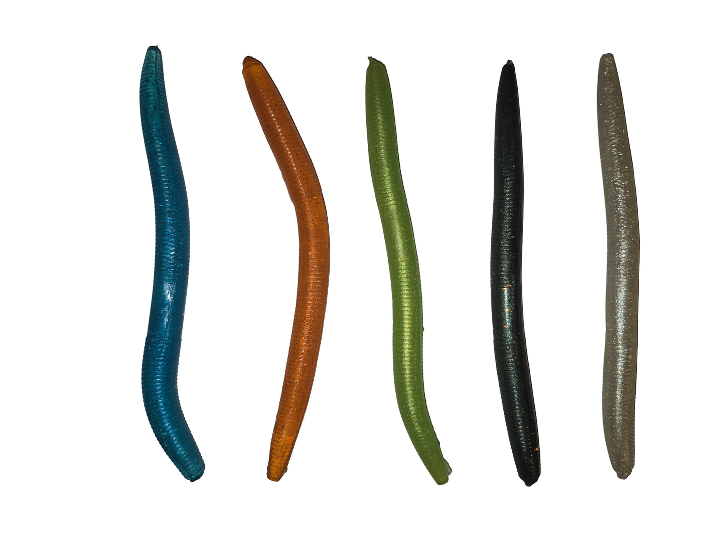 5" Soft Plastic Wiggle Worms (Pack of 10)
