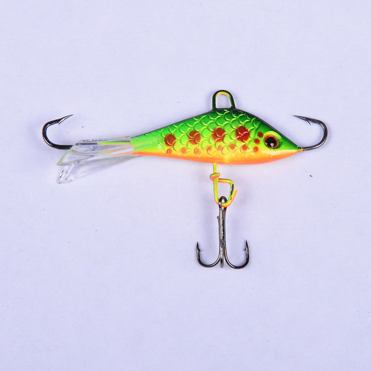 Flat balanced ice hook mini fishing lure