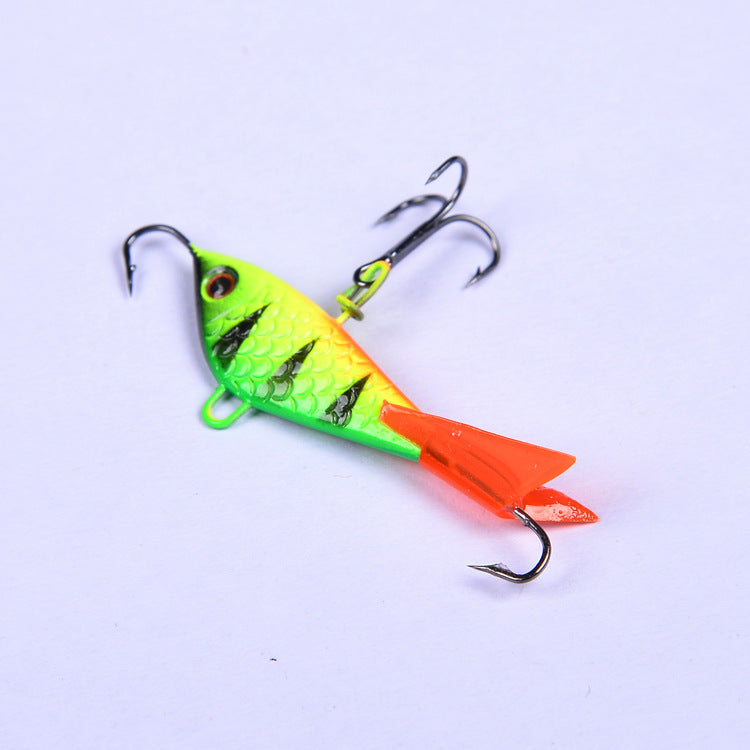 Flat balanced ice hook mini fishing lure