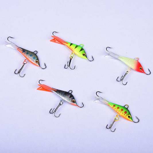 Flat balanced ice hook mini fishing lure