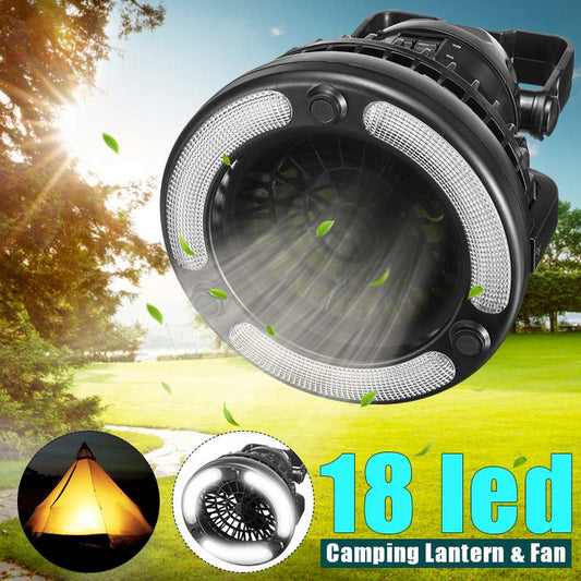 Multifunctional 18 LED Camping Light And Fan