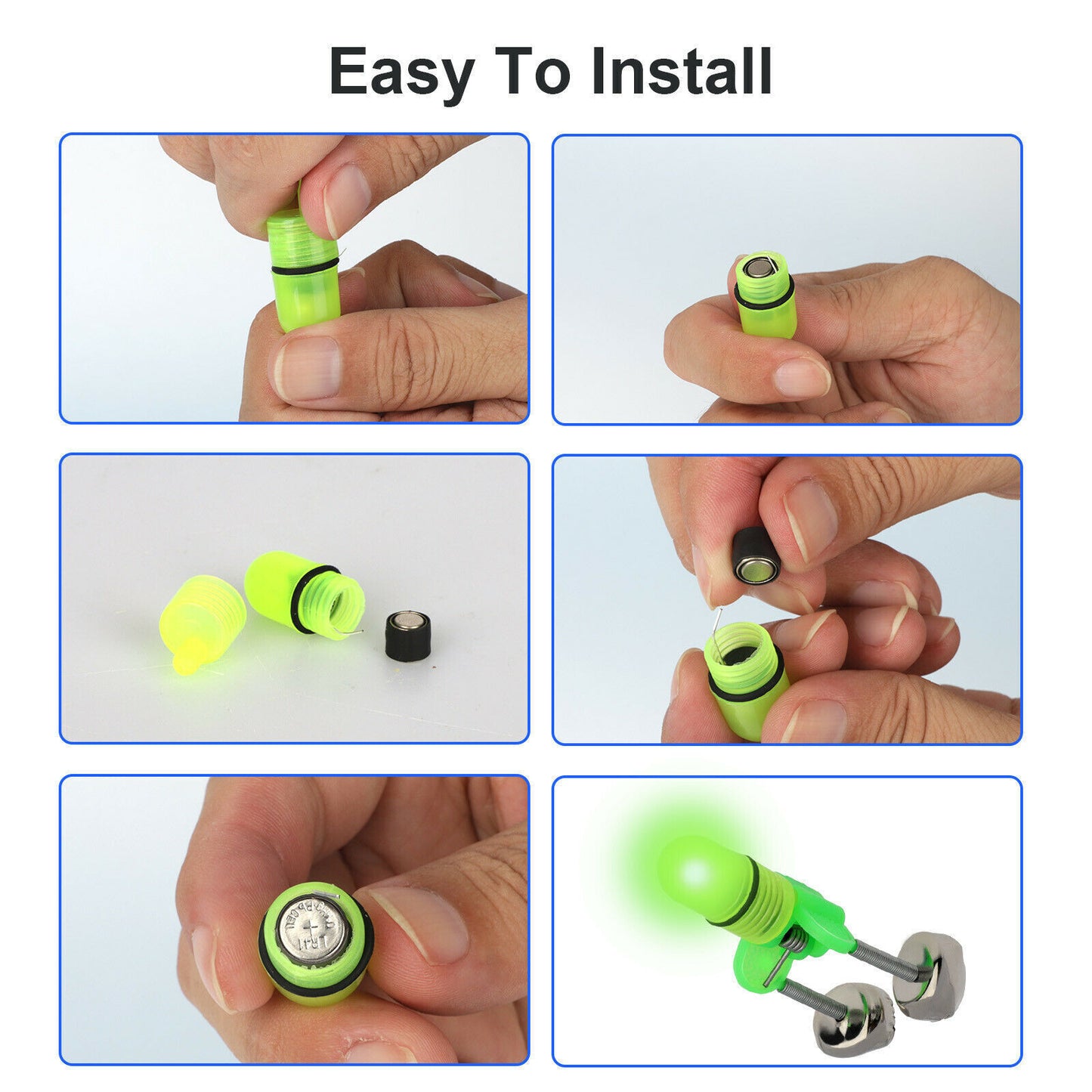 LED Night Fishing Bite Alarm With 2 Bells (10 Pack)