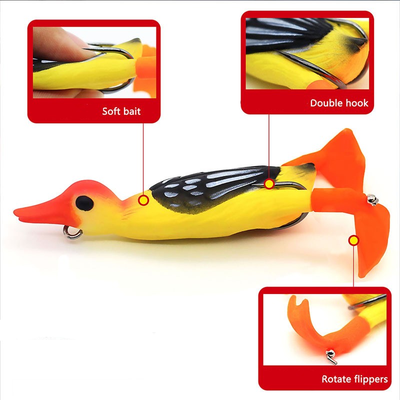 Floating Duck With Rotating Feet Fishing Lure