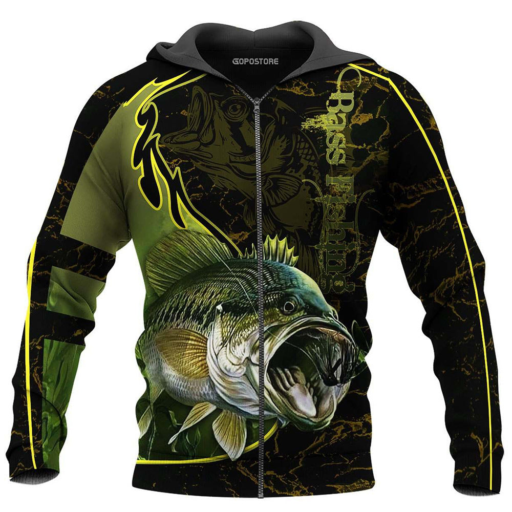 Men's Sweatshirt Fishing Hooded Pullover Sweater