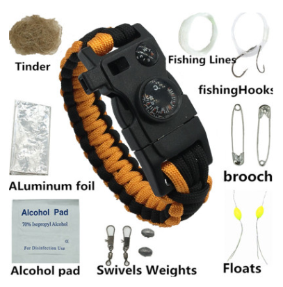 Outdoor Bracelet with SOS emergency kit